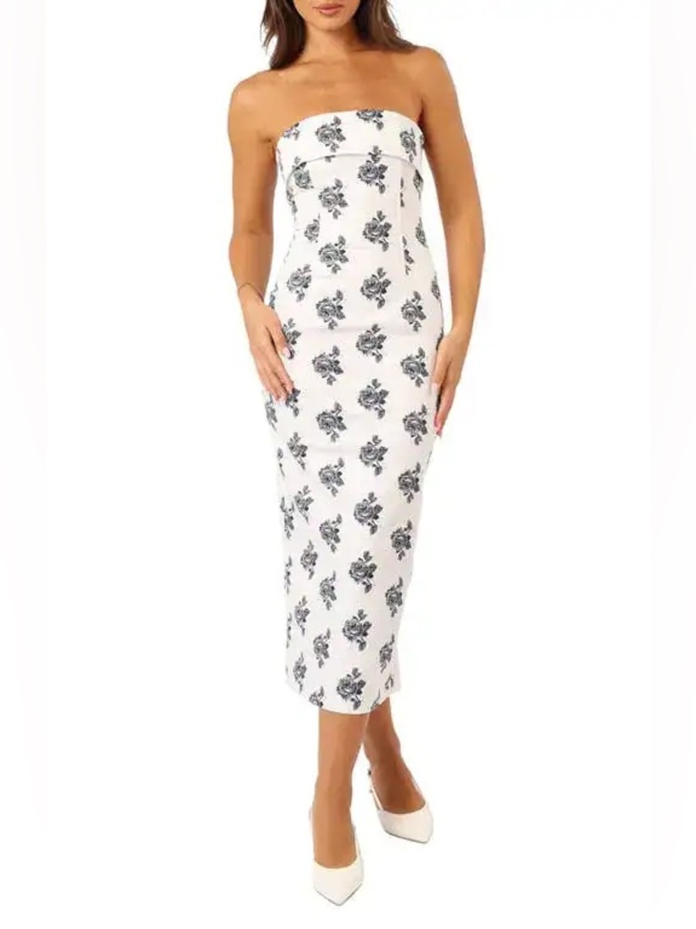 Petal & Pup Toni Floral Strapless Midi Dress B581 - Picture 2 of 6